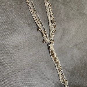 Multi Strand Mixed Chain Lariat Necklace